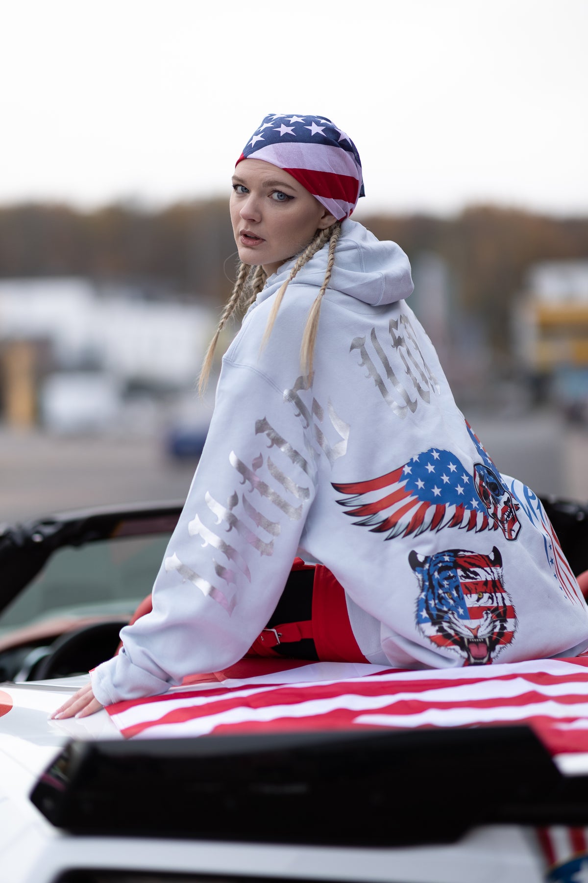 Hoodie "Little USA World" Pure Sky UNISEX