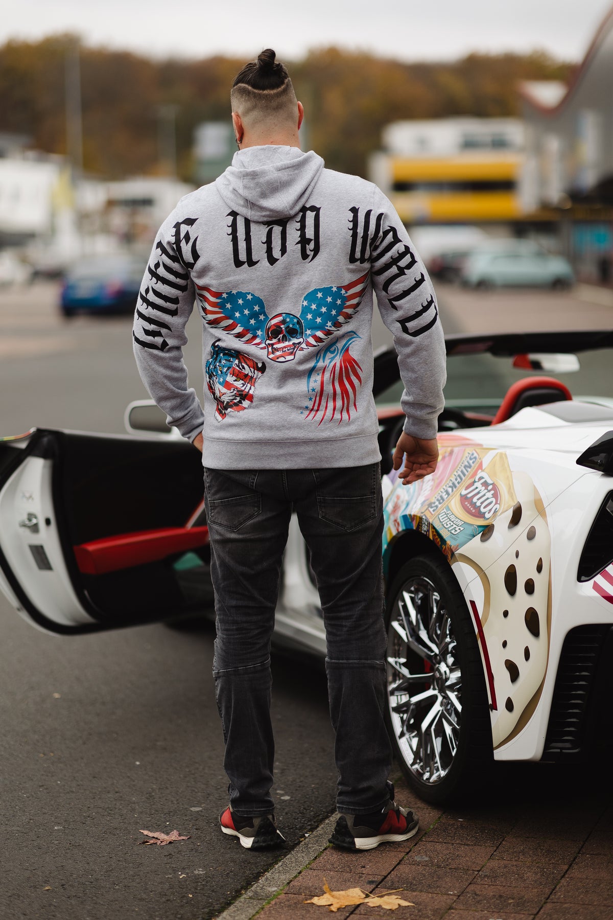 Hoodie "Little USA World" Grey UNISEX