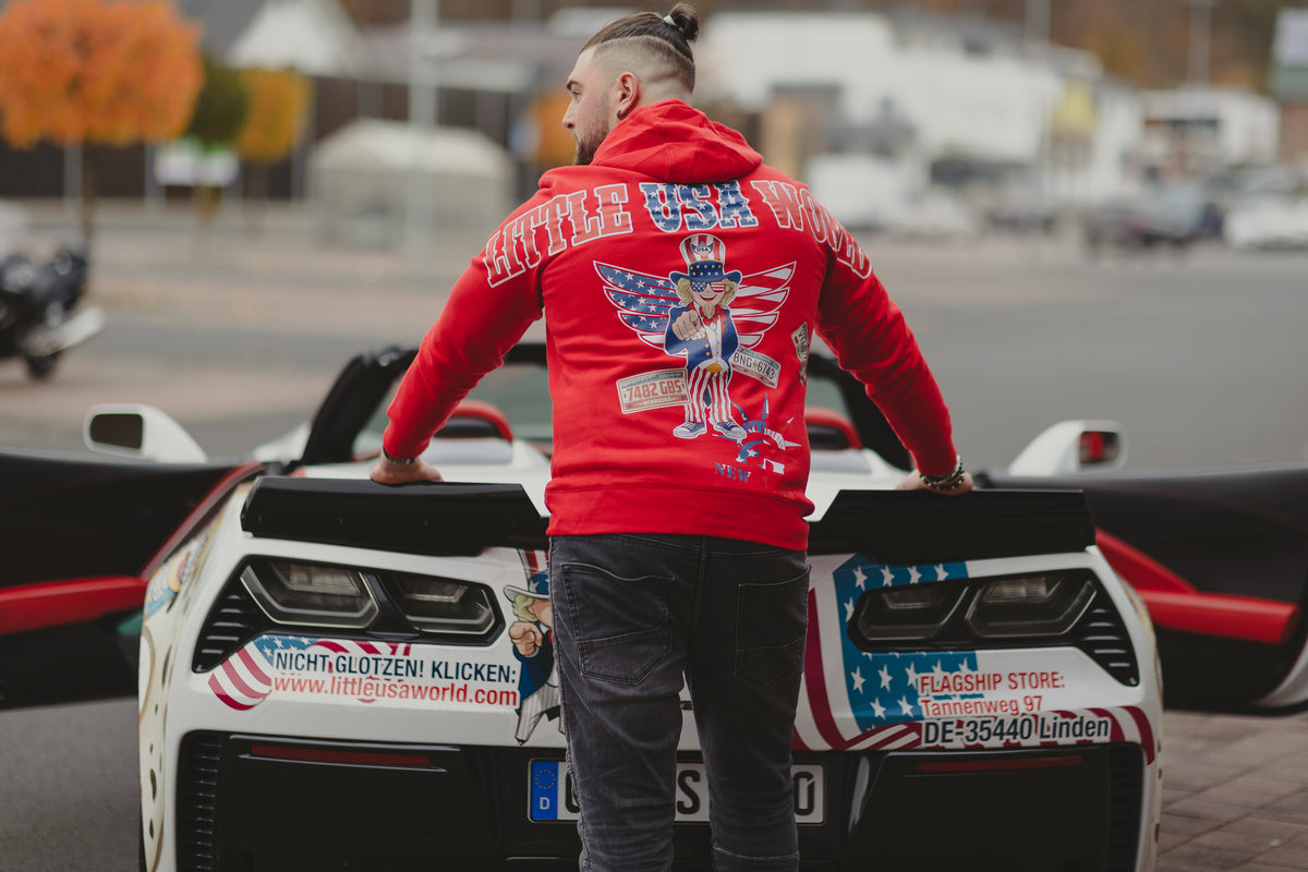 Hoodie "Little USA World" Red