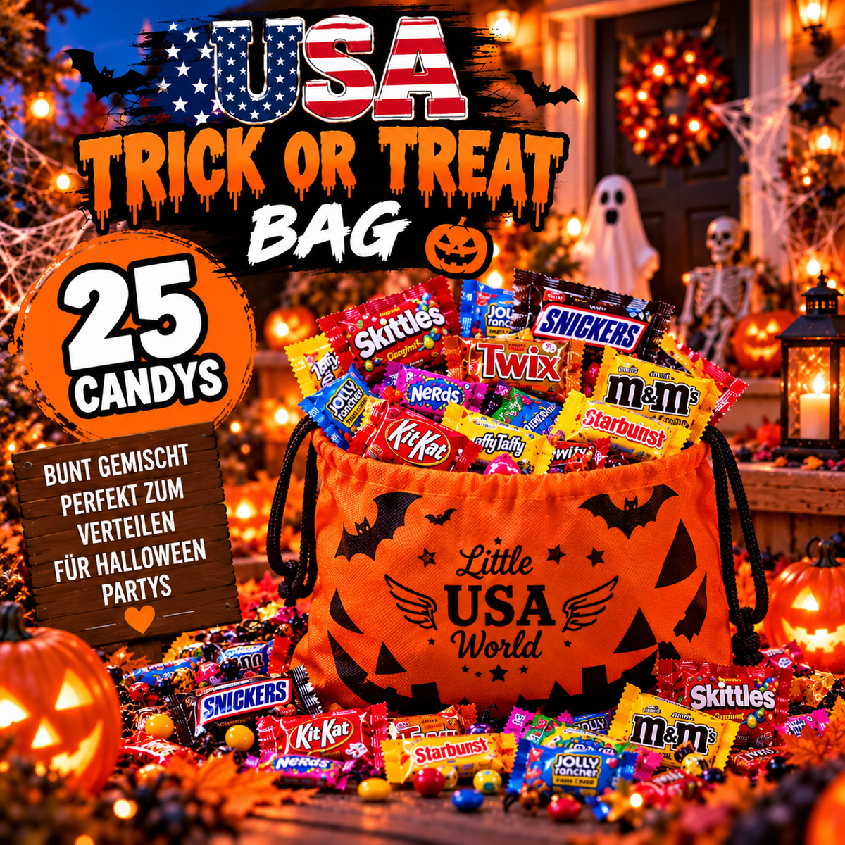 USA Trick or Treat Bag – 25 Candys USA