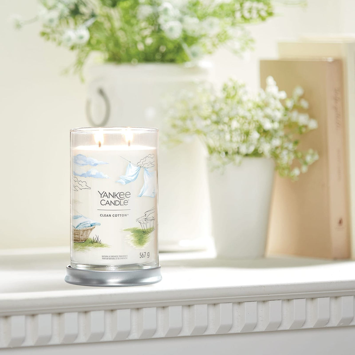 Yankee Candle – Clean Cotton Signature Large Tumbler 567 g – Duftkerze