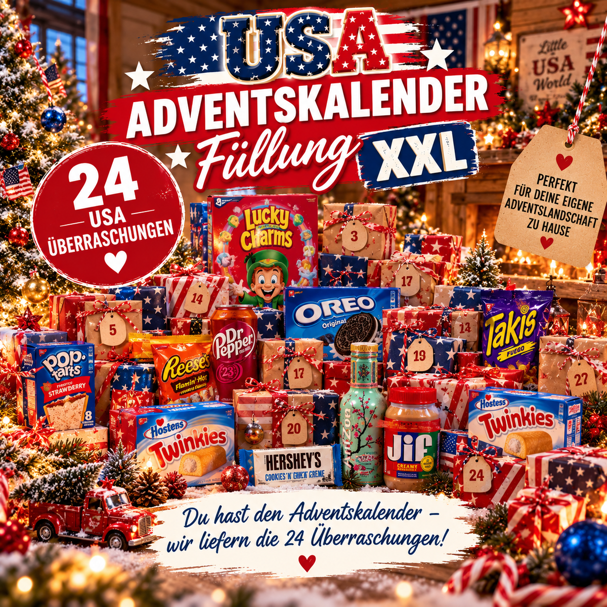 USA Adventskalender Füllung XXL – 24 Überraschungen