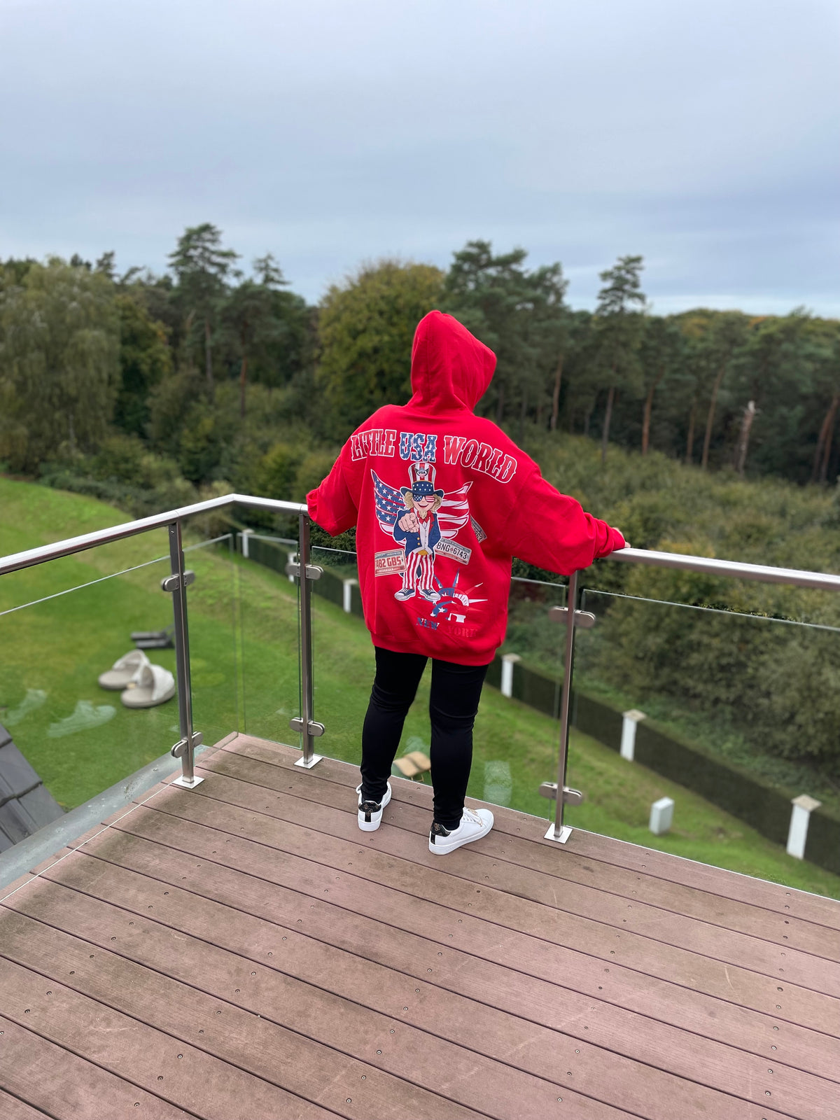 Hoodie "Little USA World" Red