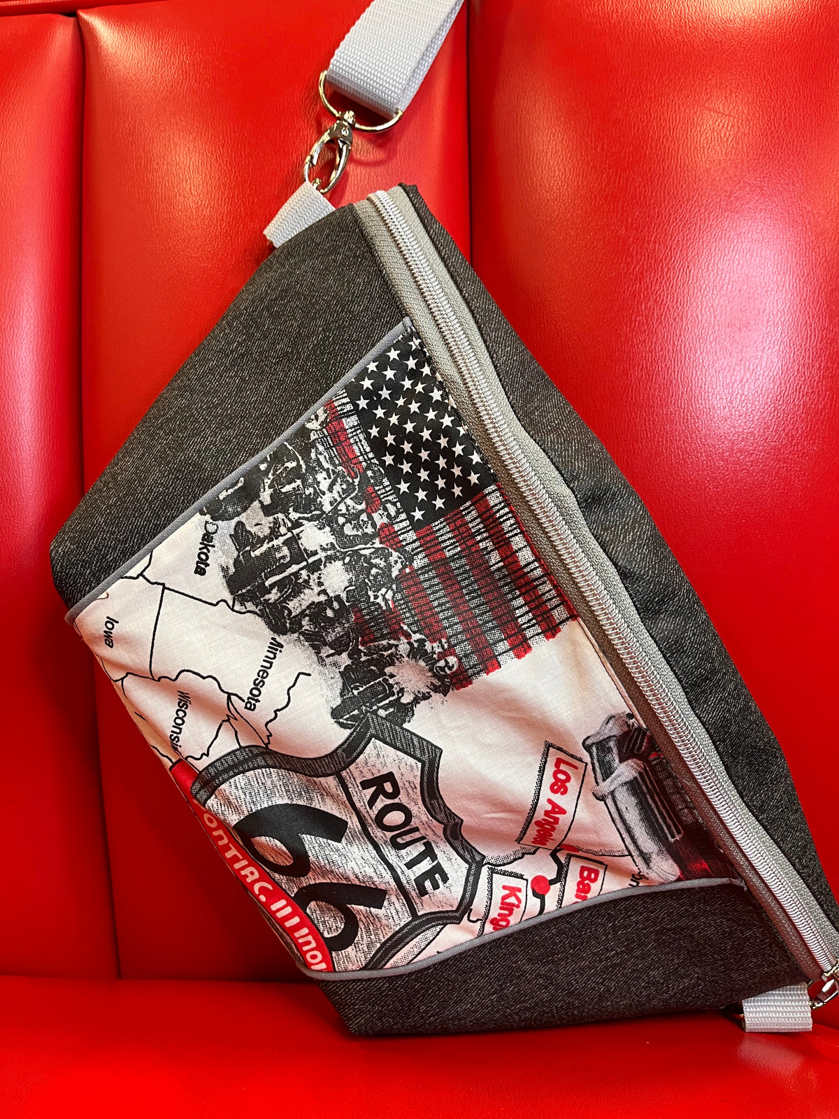 CrossBody Bag "Route 66" Handmade in Hessen, stark limitiert