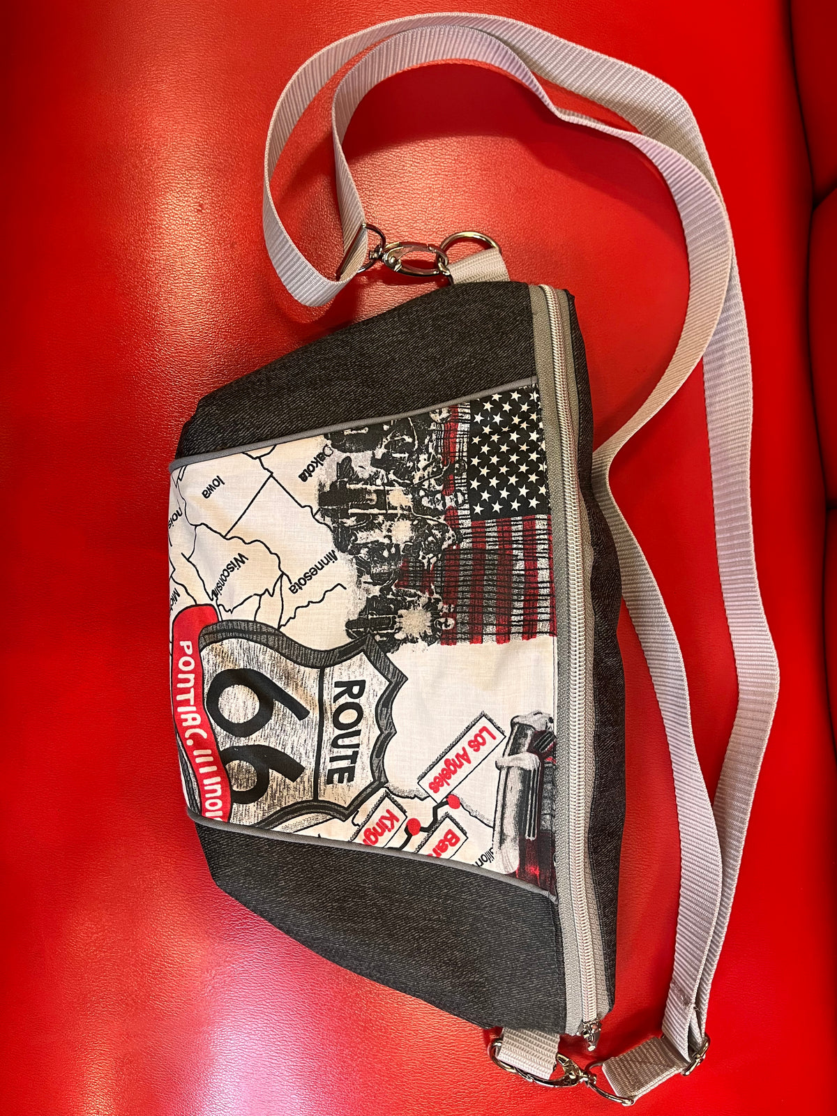 CrossBody Bag "Route 66" Handmade in Hessen, stark limitiert