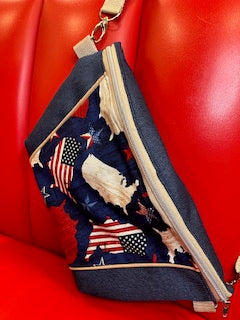 CrossBody Bag "Stars & Stripes" Handmade in Hessen, stark limitiert