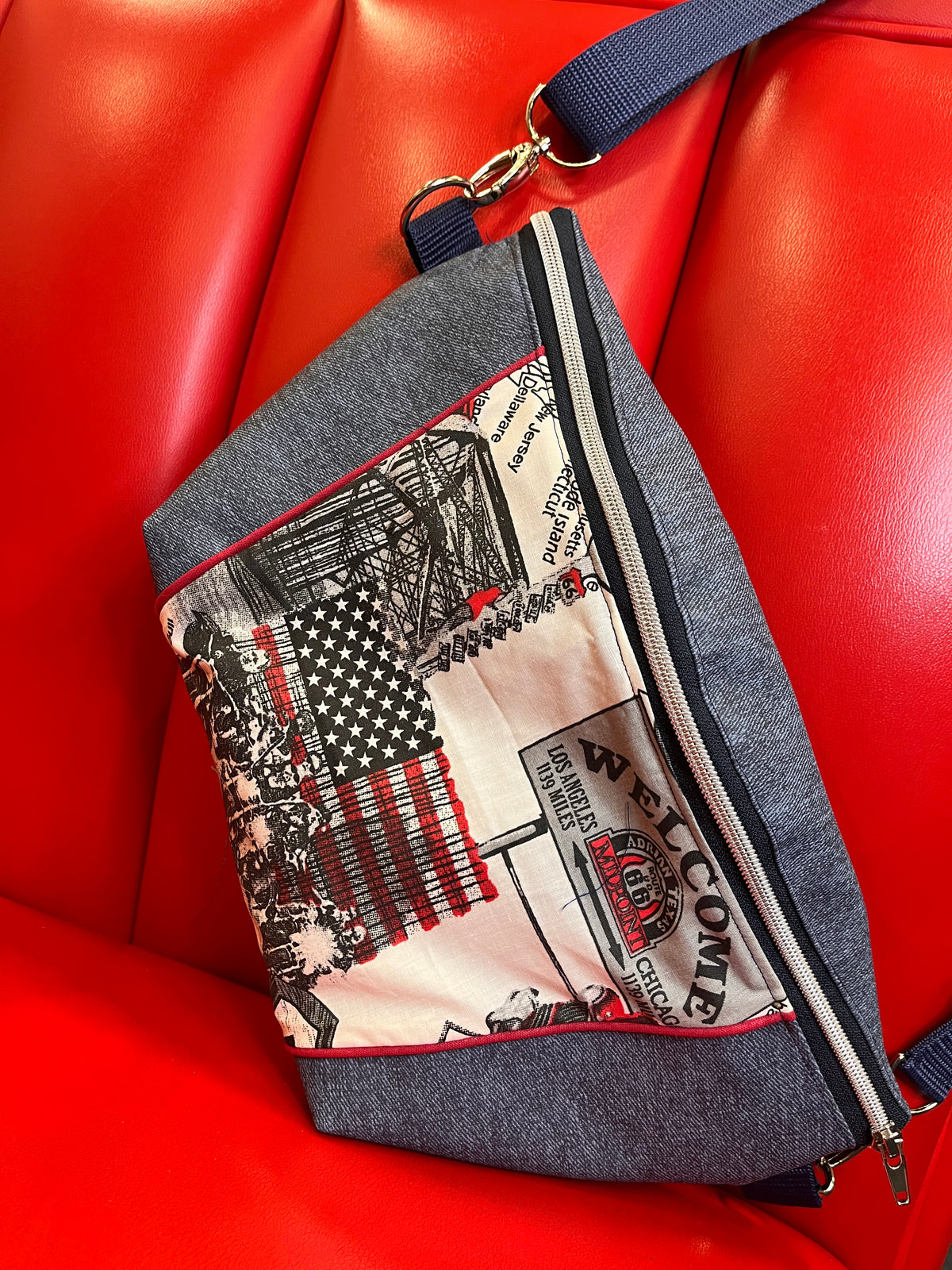 CrossBody Bag "Welcome USA" Handmade in Hessen, stark limitiert