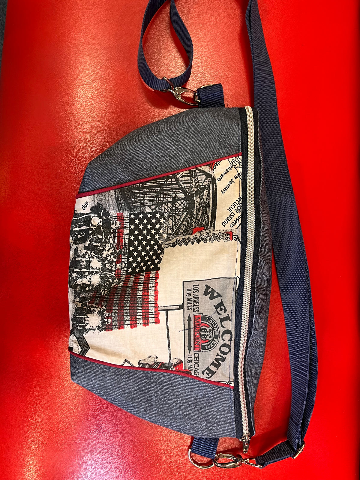CrossBody Bag "Welcome USA" Handmade in Hessen, stark limitiert