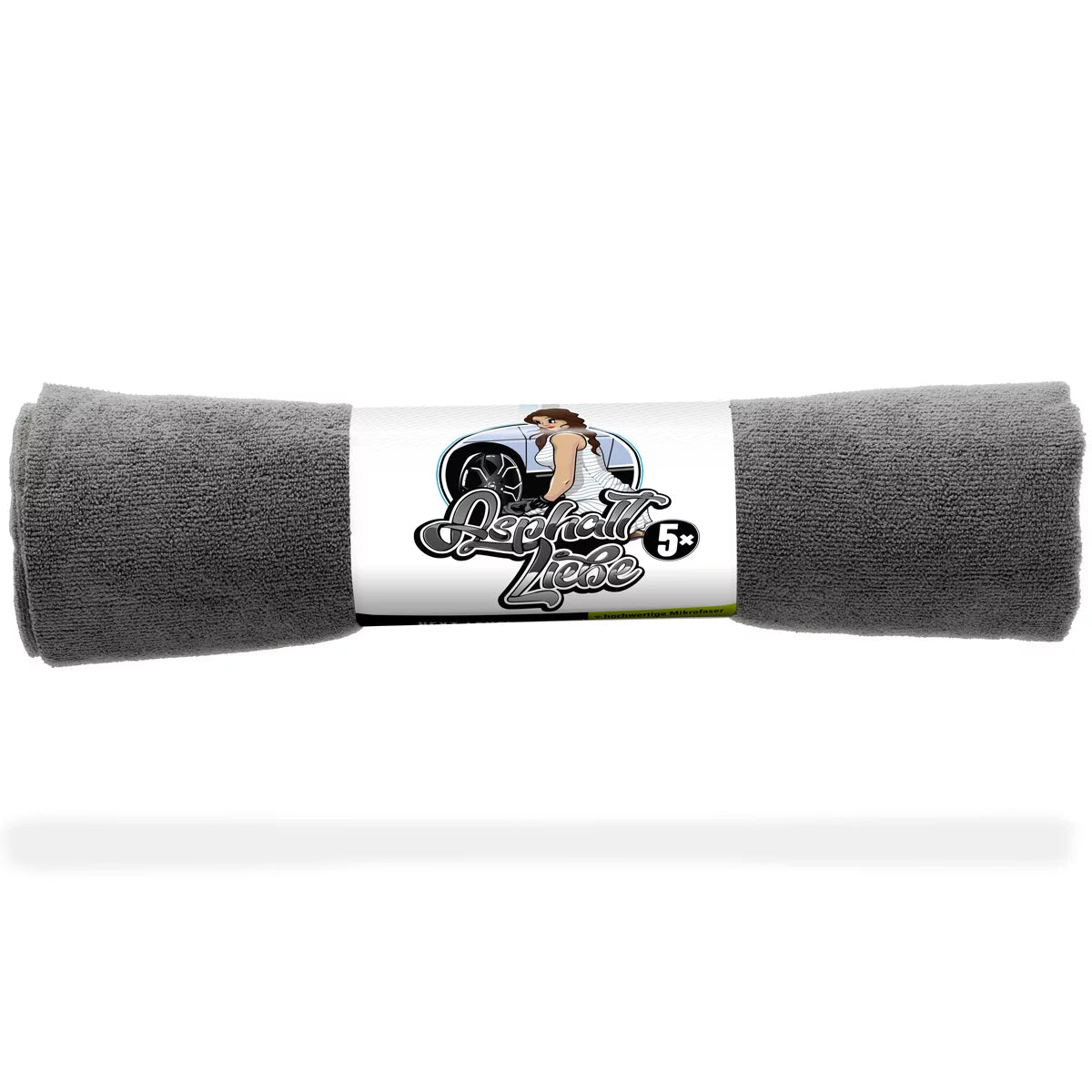 Nuke Guys - Asphaltliebe 5er Pack Allzweck Mikrofasertuch, grau, 40x40cm, 380 GSM