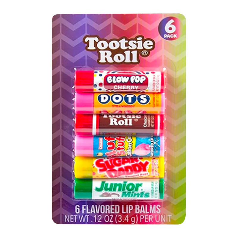 Tootsie Roll 6er Set Flavored Lip Balms – Süßigkeiten-inspirierte Lippenpflege