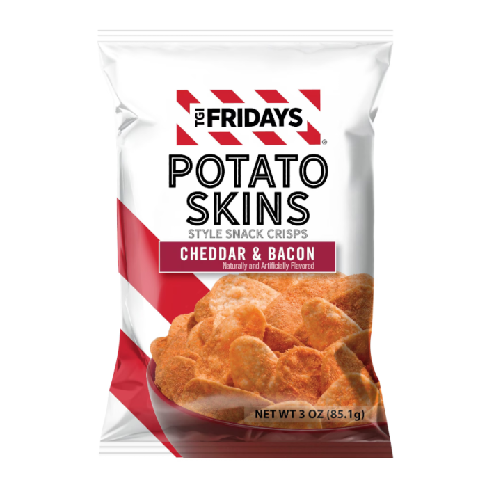 TGI Fridays Potato Skins Cheddar & Bacon – Kartoffelsnacks 85 g