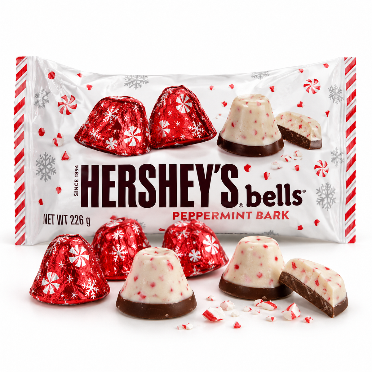 Hershey’s Peppermint Bark Bells – Weihnachtliche Pfefferminz-Pralinen 226 g