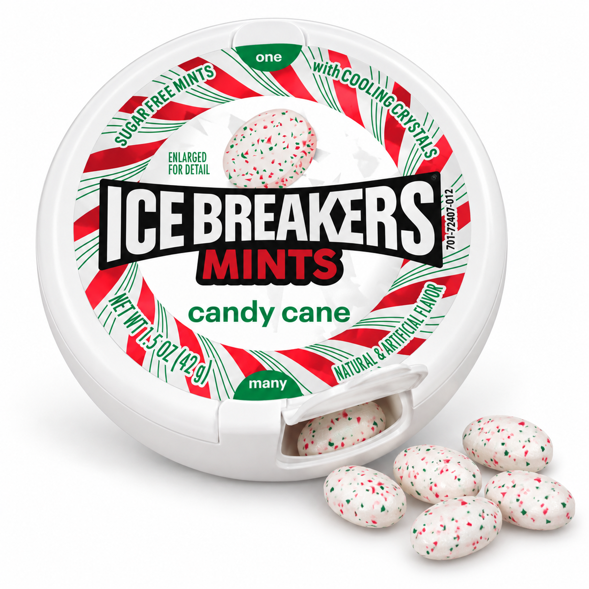 Ice Breakers Candy Cane – Zuckerfreie Pfefferminzbonbons 42 g
