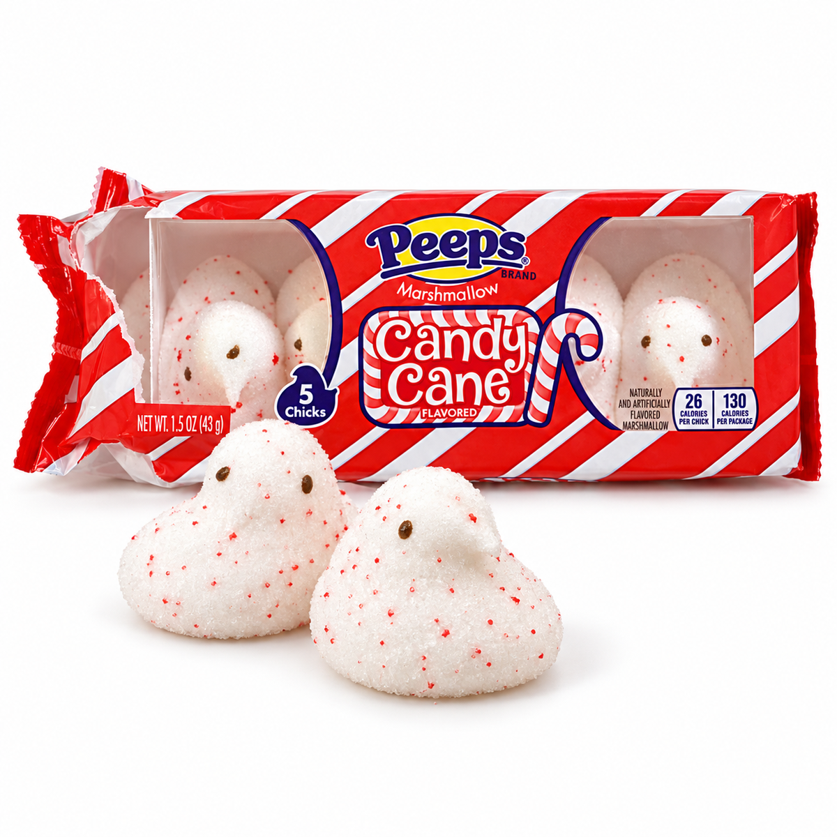Peeps Candy Cane – Pfefferminz-Marshmallows, 5 Stück 43 g
