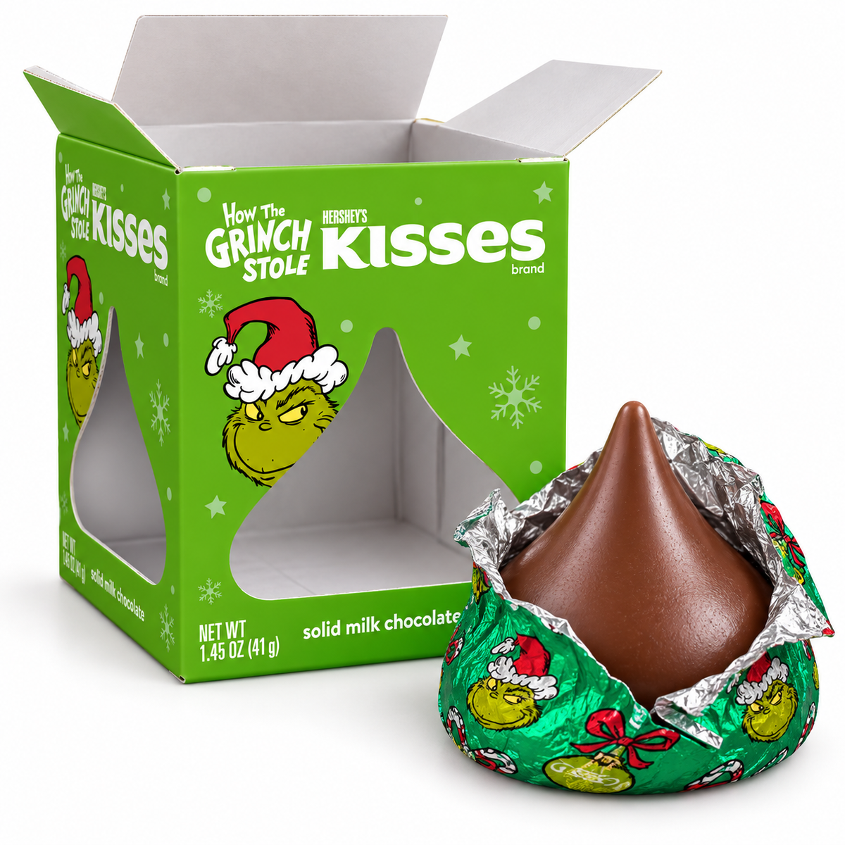 Hershey’s Kisses Grinch – Milchschokolade in Weihnachtsverpackung 41 g