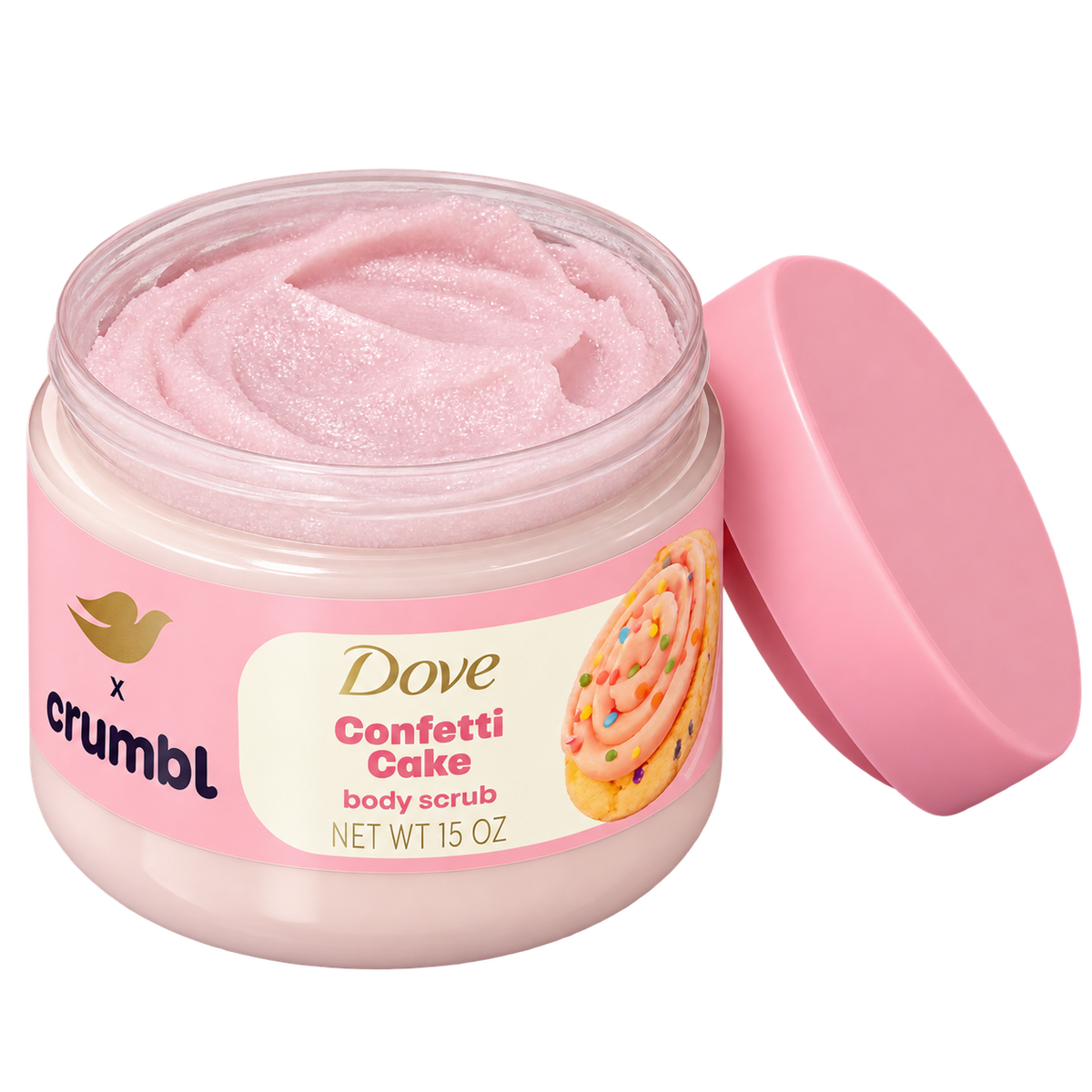 Dove x Crumbl Confetti Cake Körperpeeling 425 g – Limited Edition