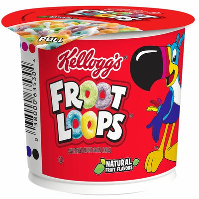 Kellogg's Froot Loops Breakfast Cereal Cup, Fruit Flavored, Original 1.5 oz