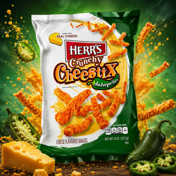Herr’s Jalapeño Cheestix – Knusprige Käse-Maissticks 227 g