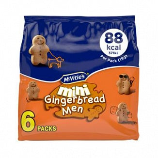 Mcvities Mini Gingerbread Men 6 Pack 19g
