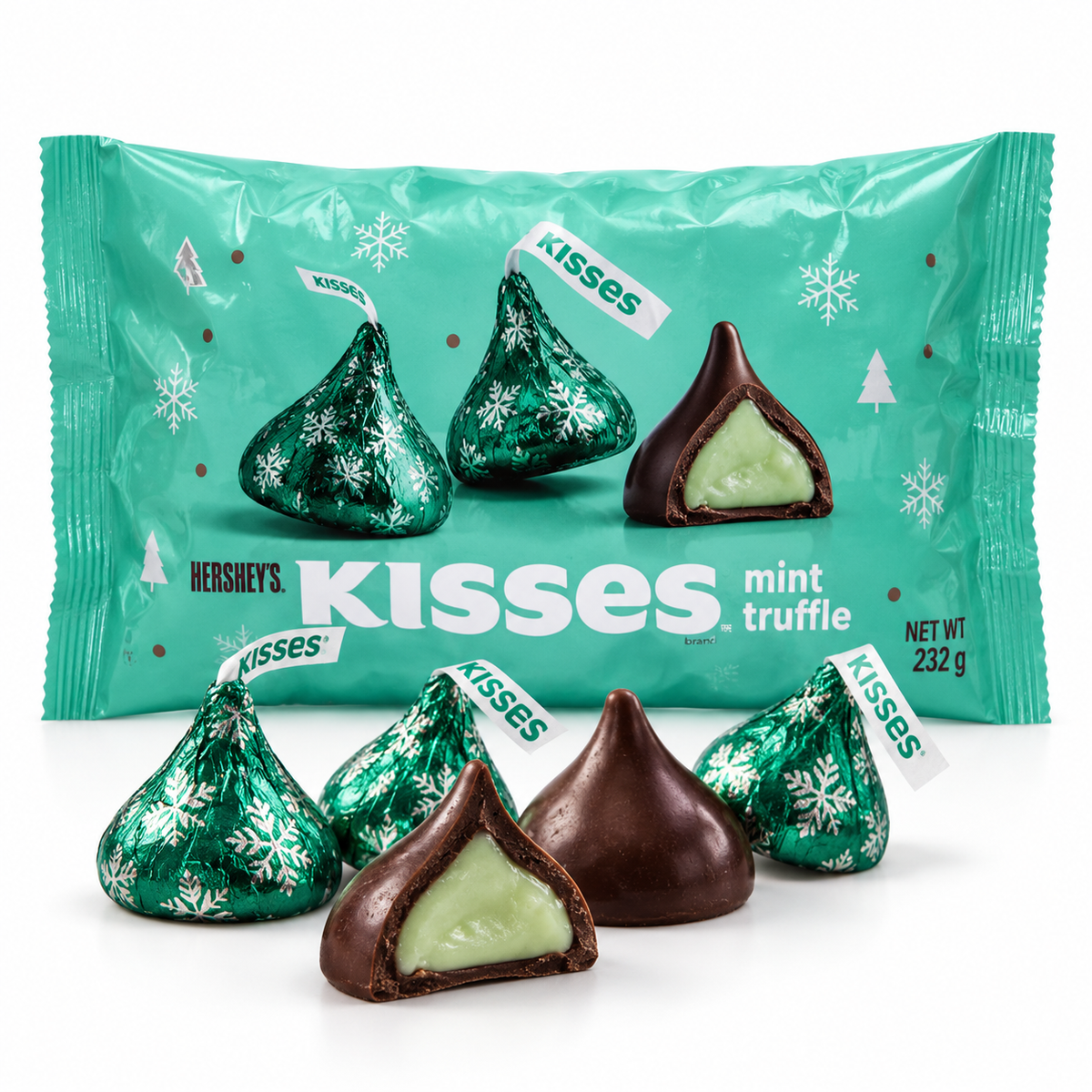 Hershey’s Kisses Mint Truffle – Dunkle Schokolade mit Minzfüllung 232 g