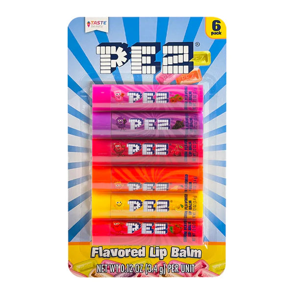 PEZ 6er Set Flavored Lip Balms – Süße Candy-Aromen Lippenpflege