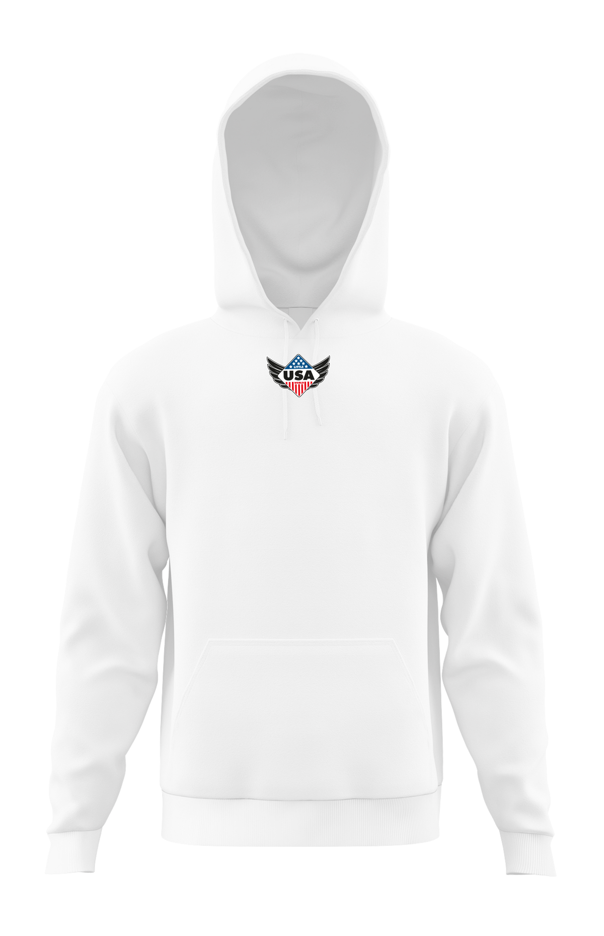 Hoodie "Little USA World" White UNISEX