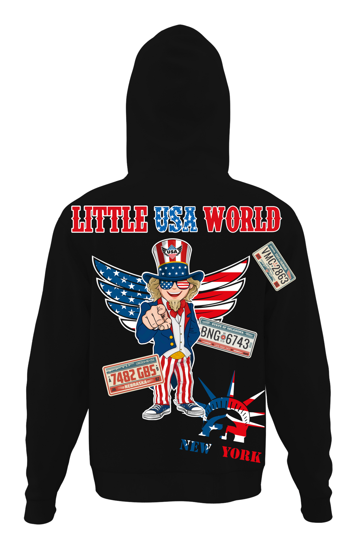 Hoodie "Little USA World" Black