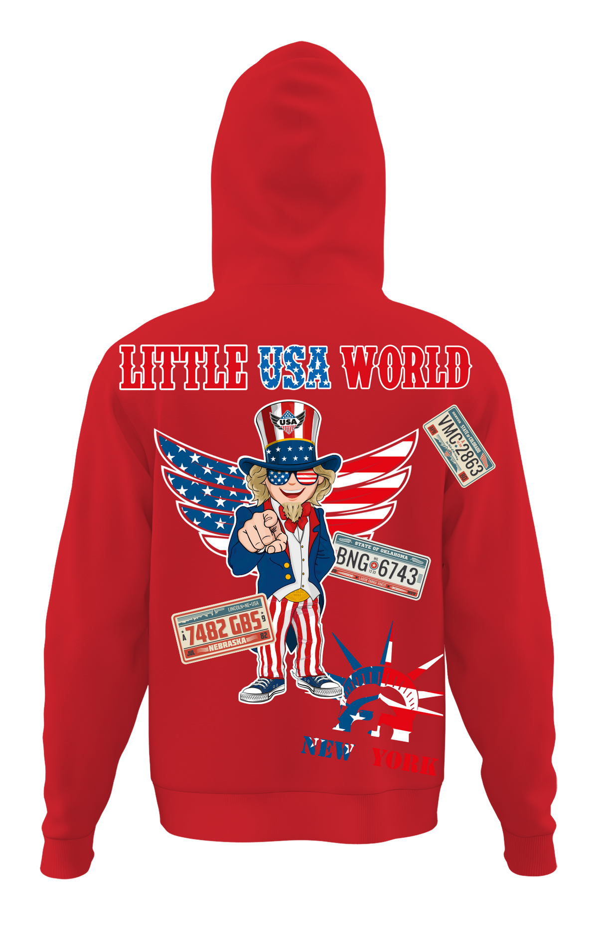 Hoodie "Little USA World" Red