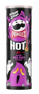 Pringles Hot Scary BBQ Ribs Glow In The Dark 160g