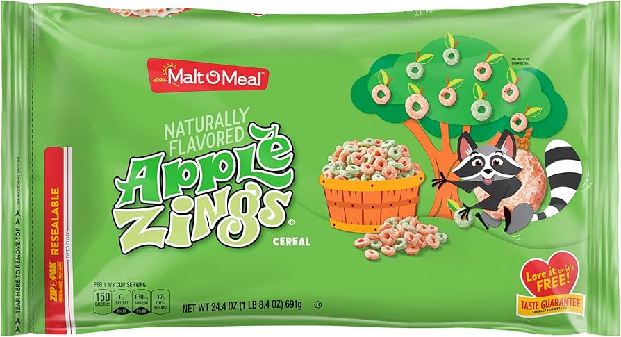 Malt-O-Meal Apple Zings Frühstückscerealien GROßER BEUTEL 692g – Apfel-Zimt Knusperflakes