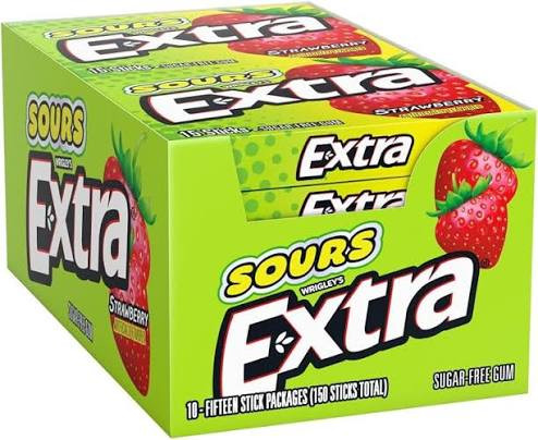 12x Extra Gum Sours Strawberry 41g