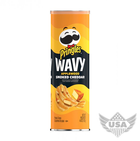 Pringles Wavy Applewood Smoked Cheddar // MHD 28.05.2022