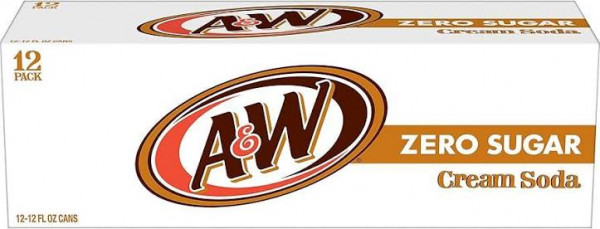 12xA&W Zero Sugar Cream Soda No Caffeine 355ml MHD 1.12.2025 überschritten