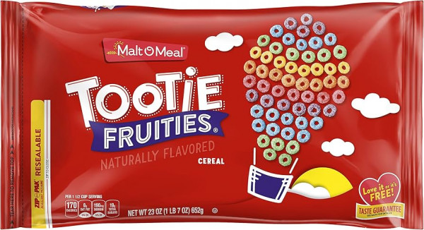 Tootie Fruities Frühstückscerealien GROßER BEUTEL 652g – Fruchtige Knusperringe (US Cereal)
