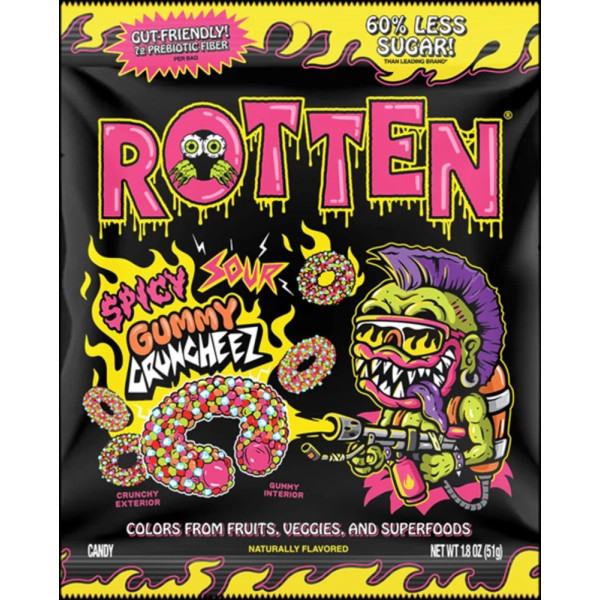 Rotten Spicy Sour Gummy Cruncheez 50Gr 60% WENIGER ZUCKER !!!!