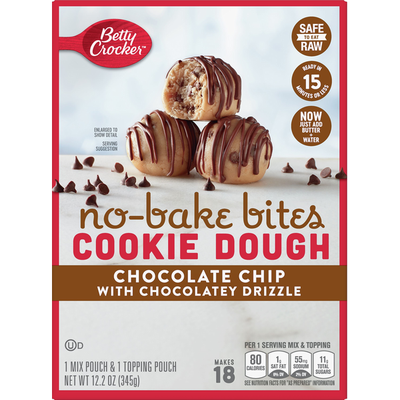 Betty Crocker no-bake Cookie Dough Bites Chocolate Chip, MHD 26.3.22