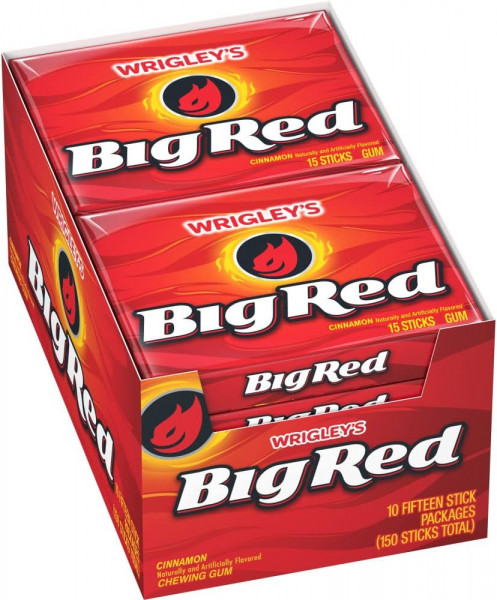 10x Wrigley's Big Red Gum (15Sticks)