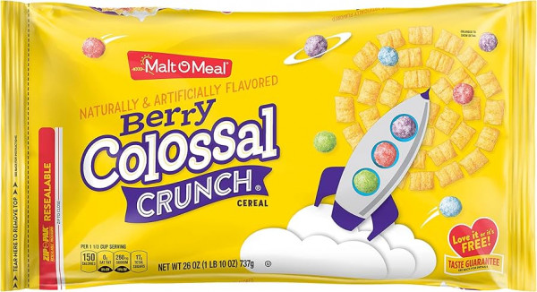 Malt-O-Meal Berry Colossal Frühstückscerealien 737g GROßER BEUTEL – Fruchtige Beerenflakes (US Cere