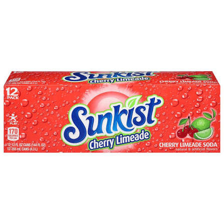 12x Sunkist Cherry Limeade-USA, MHD 19.12.2025 überschritten