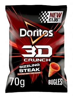 Doritos Bugles 3D Crunch Sizzling Steak 70g