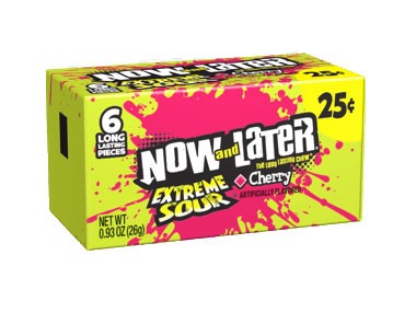 Now & Later 6PC Extreme Sour Cherry 26g MHD 30.06.2023